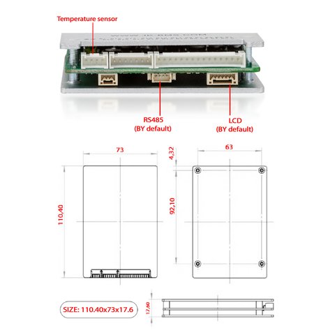 BMS Controller JIKONG JK-BD4A8S4P, (40 A, for LiFePO4/Li-ion/LTO batteries) Preview 3