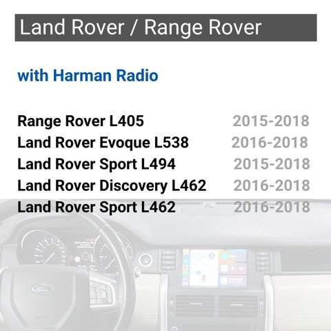 CarPlay for Land Rover Range Rover Evoque Sport 2015-2018 with Harman 7", 8" Screen Preview 1