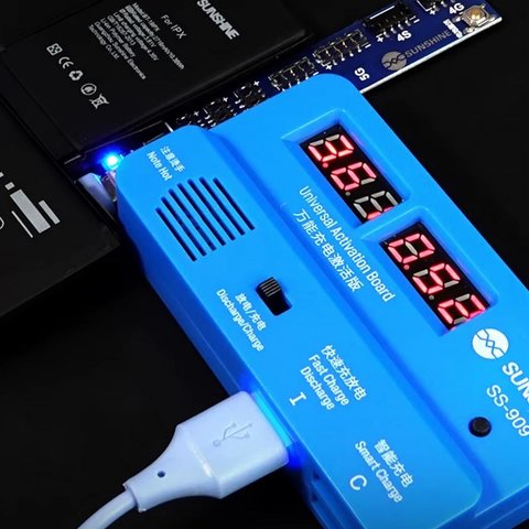 Cable para activar batería Sunshine SS-909, con indicador digital de carga, circuito de activación de batería, iphone 6 - 15 pro Max/ Android/ ipad Vista previa  3