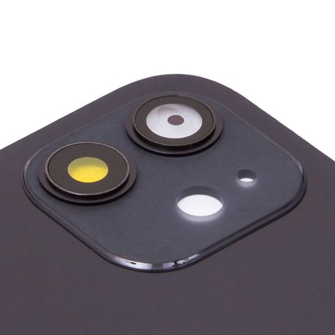 Задняя панель корпуса для iPhone 12, черная, со стеклом камеры, small hole Превью 1