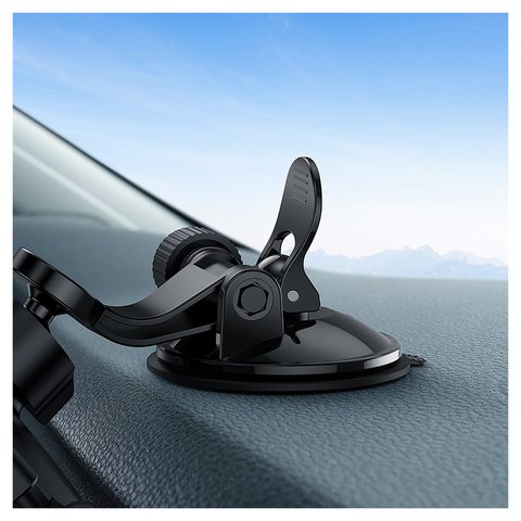 Автомобільний тримач Baseus UltraControl Lite, чорний, вакуумний присос, #C40351700111-00 Прев'ю 3