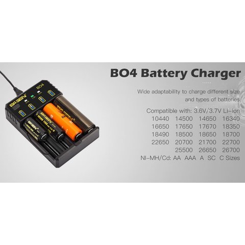 Зарядное устройство Basen BO-4, для Li-ion, Ni-Cd, Ni-MH аккумуляторов, вход 5V 2A Превью 2
