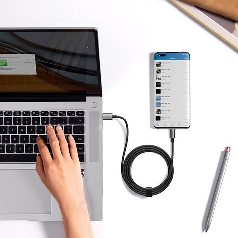 USB кабель Baseus Superior, USB тип-C, USB тип-A, 100 см, 100 Вт, черный, #P10320102114-00 Превью 4