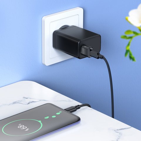 Адаптер Borofone BV18, USB тип C до USB 2.0 тип A, USB тип-C, USB тип-A, чорний Прев'ю 2