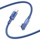 USB кабель Hoco U108, USB тип-C, Lightning, 200 см, 20 Вт, синій, Г-подібний, в нейлоновому обплетенні, #6931474764874 Прев'ю 1