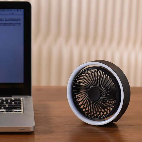 Вентилятор N601, черный, с лампой, с держателем, с аккумулятором, настольный, USB тип-C Превью 1