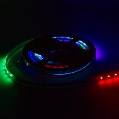 Світлодіодна стрічка RGB SMD5050, WS2811 (біла, з управлінням, IP67, 12 В, 60 діодів/м, 5 м) Прев'ю 1