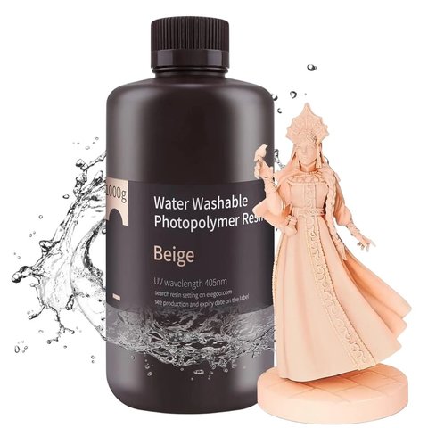 Фотополімерна смола для 3D-принтера ELEGOO Beige (водозмивна), 1 кг Прев'ю 1